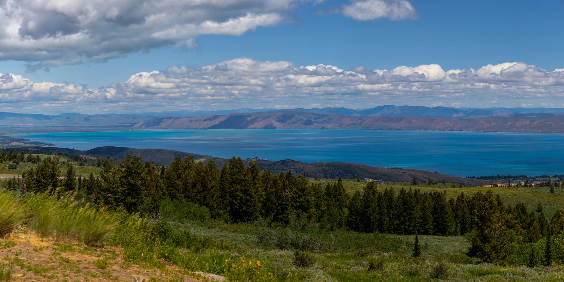 Bear Lake, Idaho — crystal blue waters surrounded by mountains